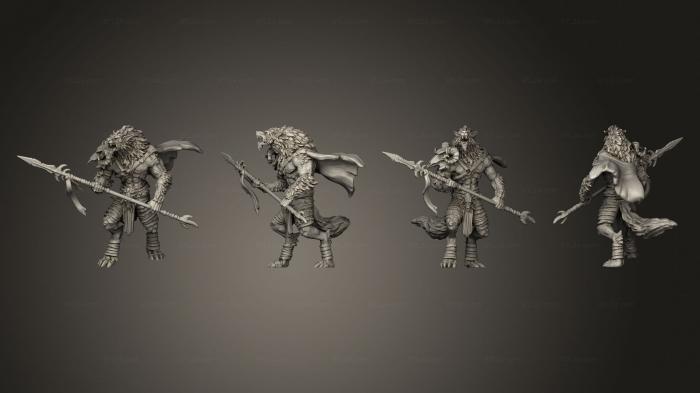 Military figurines (Werewolf Alpha Spear, STKW_14790) 3D models for cnc