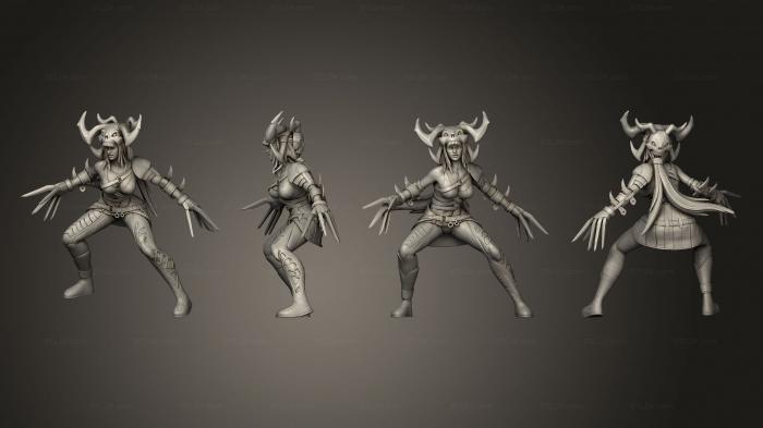 Military figurines (White Bone Huntress Ready v 1, STKW_14810) 3D models for cnc