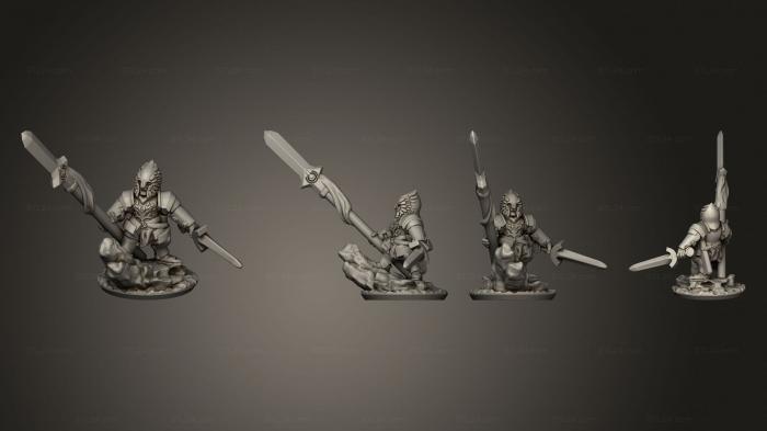 Military figurines (white tree spearman hero warmaster, STKW_14820) 3D models for cnc