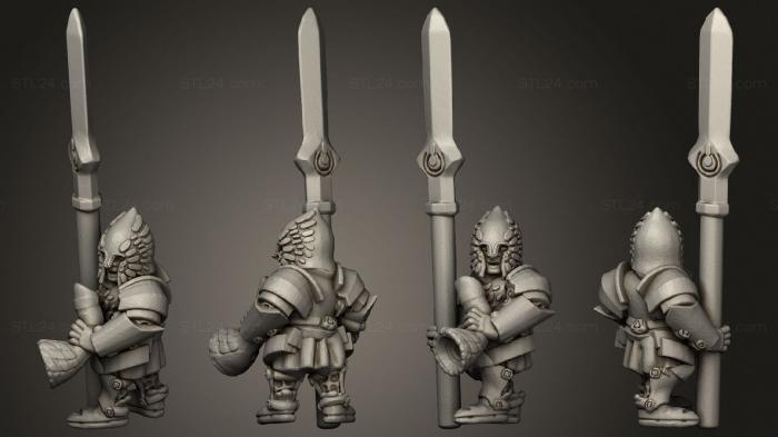 Military figurines (White Tree Spearmen 02, STKW_14822) 3D models for cnc