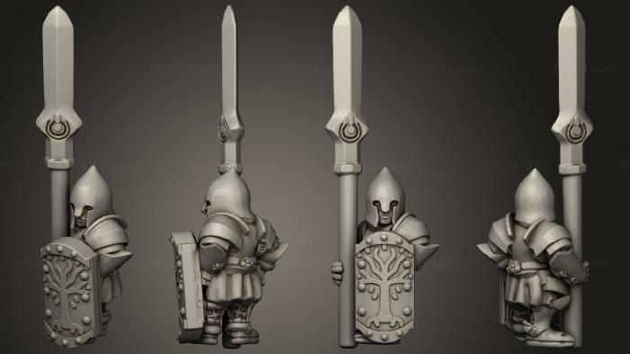 Military figurines (White Tree Spearmen 04, STKW_14824) 3D models for cnc