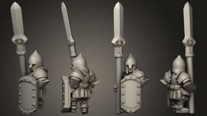 Military figurines (White Tree Spearmen 20, STKW_14833) 3D models for cnc