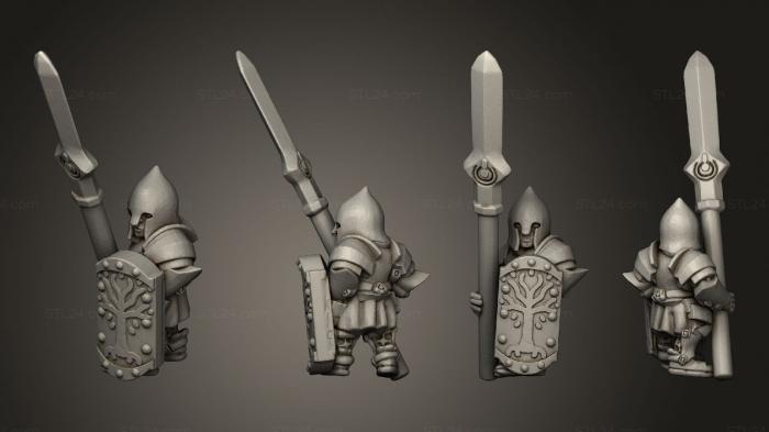 Military figurines (White Tree Spearmen 34, STKW_14839) 3D models for cnc