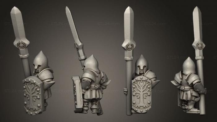 Military figurines (White Tree Spearmen 36, STKW_14841) 3D models for cnc