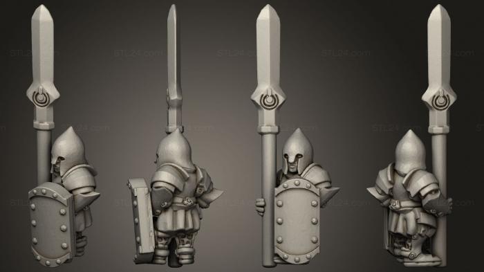 Military figurines (White Tree Spearmen 47, STKW_14847) 3D models for cnc
