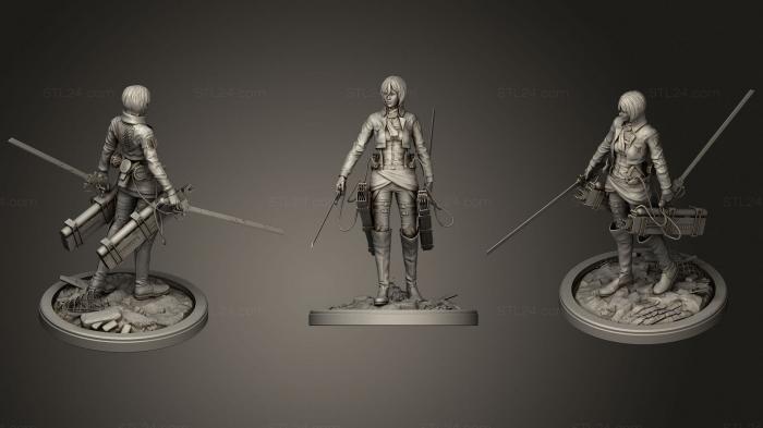 Military figurines (Mikasa AOT, STKW_1493) 3D models for cnc