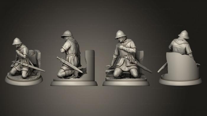 Military figurines (White wirewolf Wounded human 02, STKW_14936) 3D models for cnc
