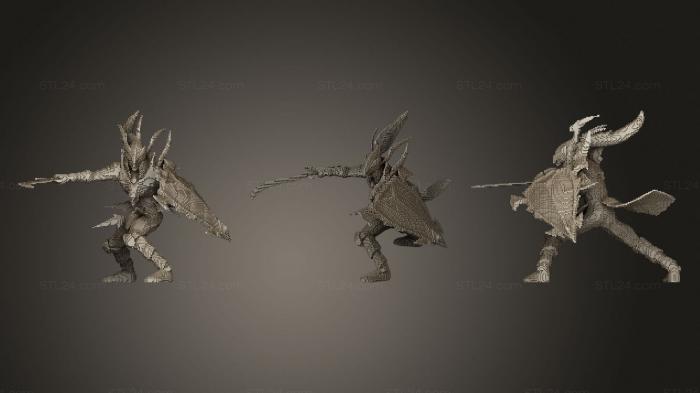 Статуэтки военные (Солдата с Черным Блеском в Майнкрафте, STKW_1495) 3D модель для ЧПУ станка