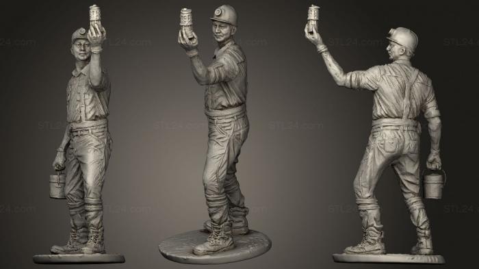 Military figurines (MINER fixed, STKW_1496) 3D models for cnc