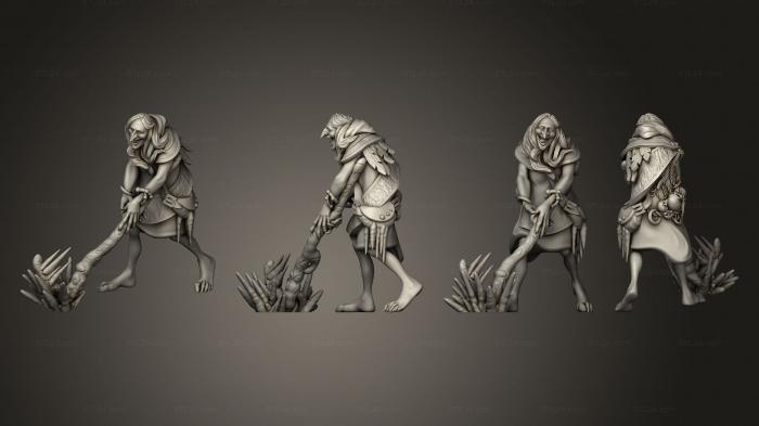 Military figurines (Winter Hag Attacking, STKW_14967) 3D models for cnc