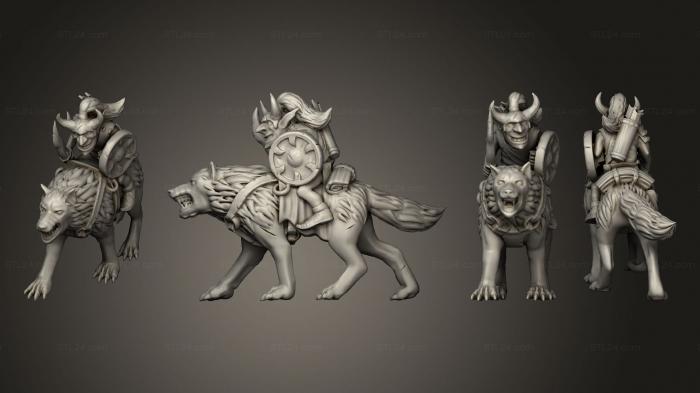 Military figurines (Wolf Rider Goblin 05, STKW_15050) 3D models for cnc
