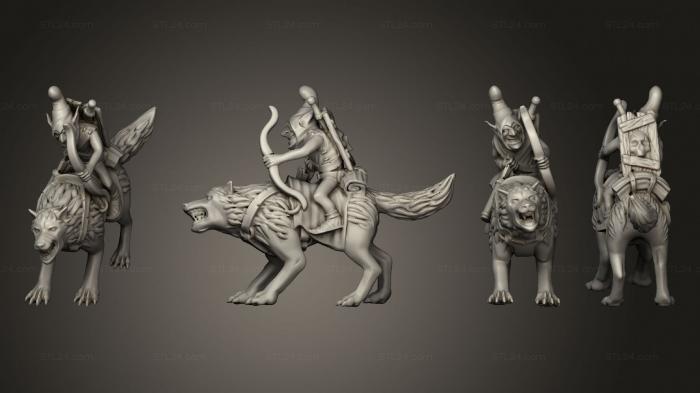 Military figurines (Wolf Rider Goblin 06, STKW_15051) 3D models for cnc