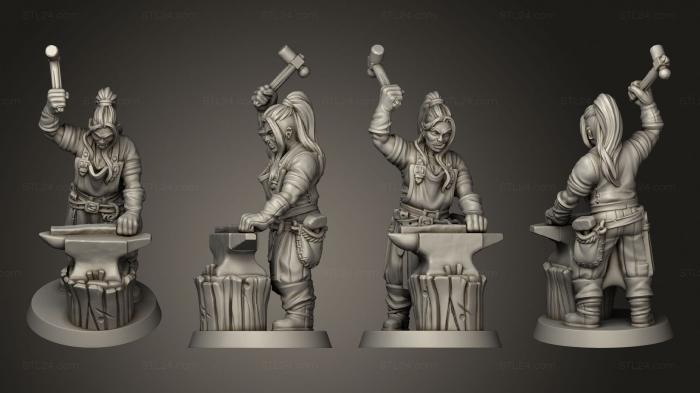 Military figurines (Woman blacksmith, STKW_15065) 3D models for cnc