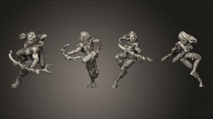 Military figurines (Wood Elves Female Ranger 1, STKW_15078) 3D models for cnc