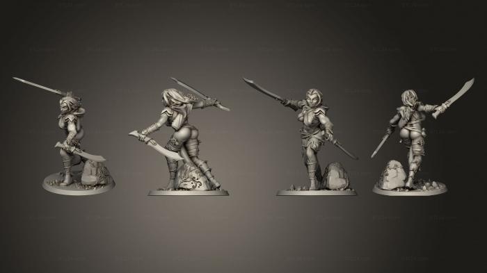 Military figurines (Wood Elves Female Ranger 2, STKW_15079) 3D models for cnc