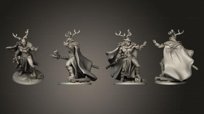 Military figurines (Wood Elves Male Warlock, STKW_15083) 3D models for cnc