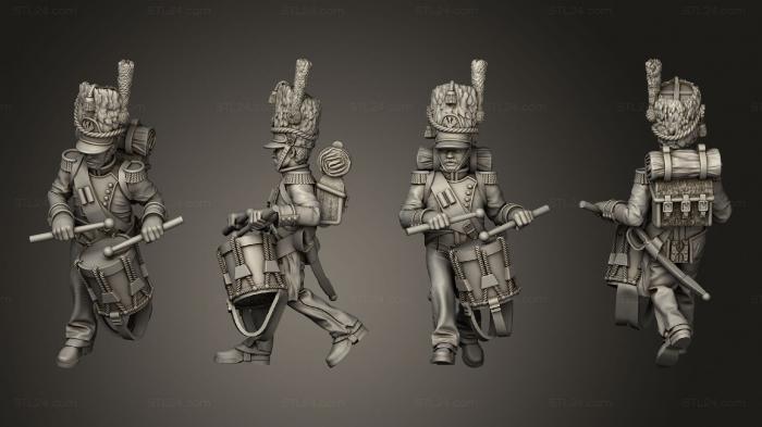 Military figurines (XW Command Drummer 19, STKW_15236) 3D models for cnc