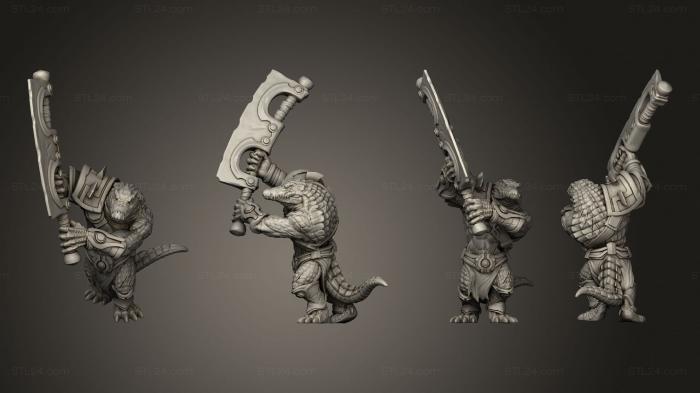 Military figurines (Zobek Lizardfolk Gladiator 07, STKW_15317) 3D models for cnc