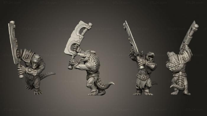 Military figurines (Zobek Lizardfolk Gladiator 08, STKW_15318) 3D models for cnc