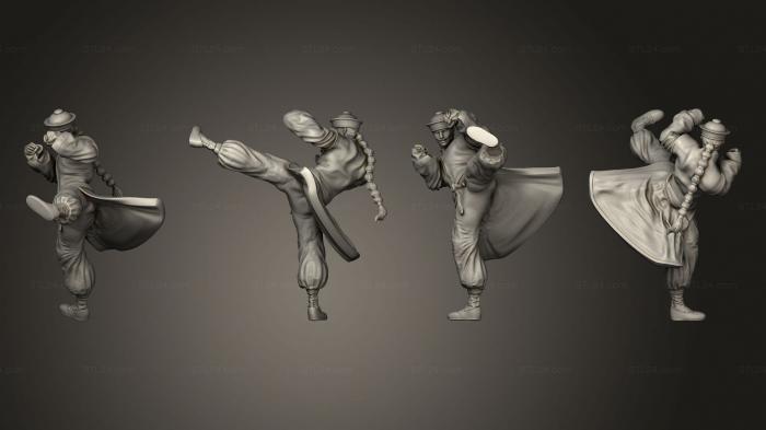 Military figurines (Zombie Kung Fu Monk Kick, STKW_15347) 3D models for cnc
