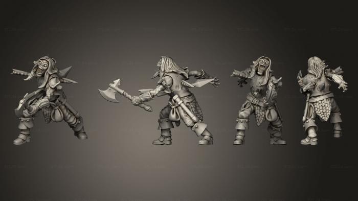 Military figurines (Zombie Warrior Attacking, STKW_15350) 3D models for cnc