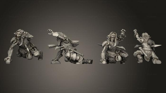 Military figurines (Zombie Warrior Crawling, STKW_15351) 3D models for cnc
