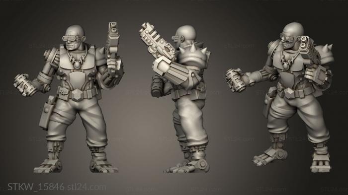 Military figurines (Cyber Barbarian Gun, STKW_15846) 3D models for cnc