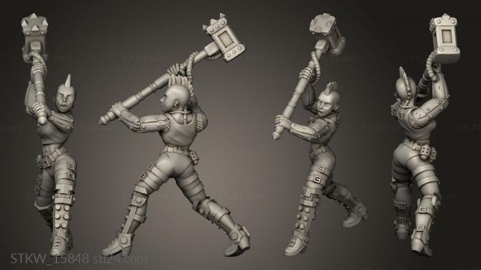 Military figurines (Cyber Hammer Girl, STKW_15848) 3D models for cnc