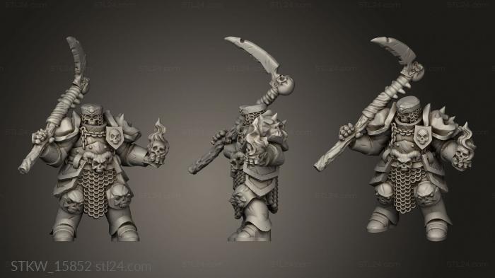 Military figurines (Death Knight with Scythe, STKW_15852) 3D models for cnc