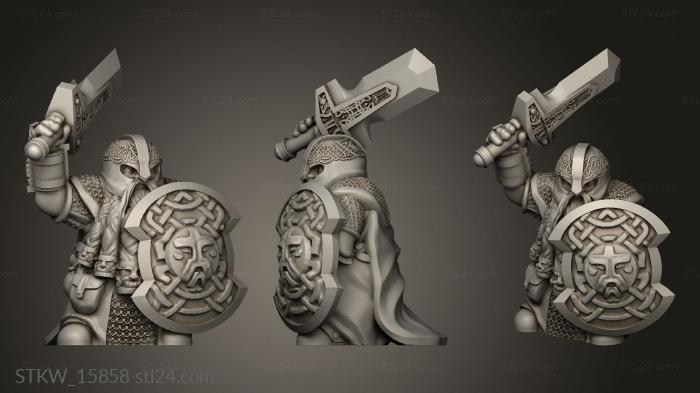 Military figurines (Dwarf with Shield and Sword, STKW_15858) 3D models for cnc