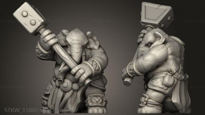 Military figurines (Elephant Tribal Warrior, STKW_15860) 3D models for cnc