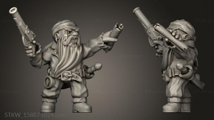 Military figurines (Dwarf Male Pirate, STKW_15887) 3D models for cnc