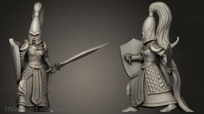 Military figurines (Elf Female Warrior, STKW_15891) 3D models for cnc