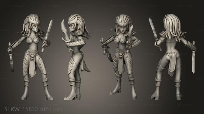 Military figurines (Elf Female Witch, STKW_15893) 3D models for cnc