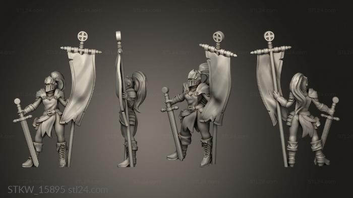 Military figurines (Flagbearer julia knight, STKW_15895) 3D models for cnc