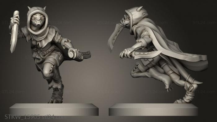 Military figurines (Kobold Male Dragonborn Rogue dragonborn, STKW_15905) 3D models for cnc