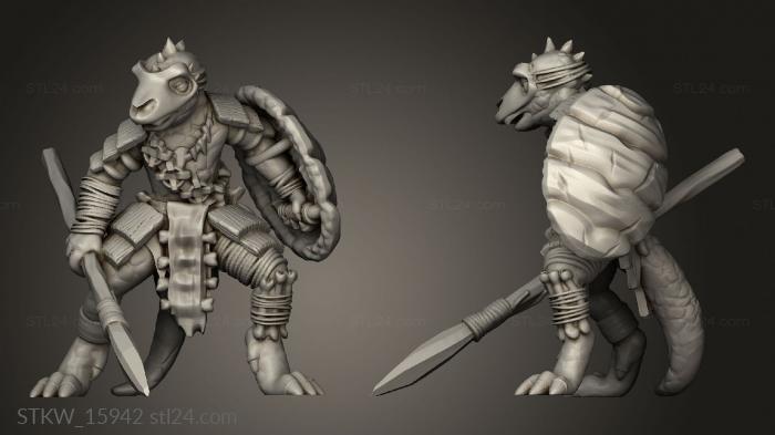 Military figurines (Kobold with Shield, STKW_15942) 3D models for cnc