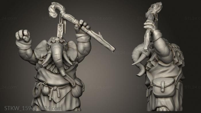 Military figurines (Loxodon Druid Cast, STKW_15944) 3D models for cnc