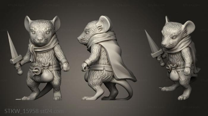 Military figurines (Mouse Warrior, STKW_15958) 3D models for cnc