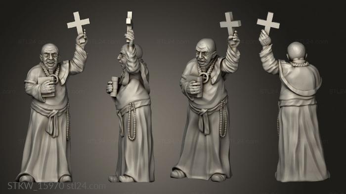 Military figurines (Old Priest, STKW_15970) 3D models for cnc