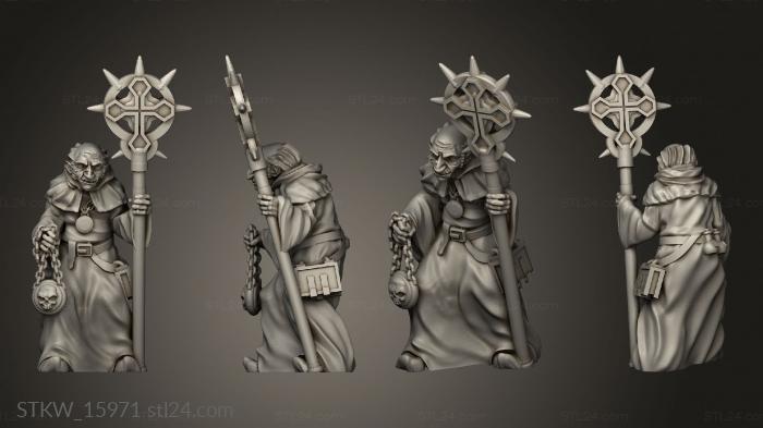 Military figurines (Old Priest, STKW_15971) 3D models for cnc