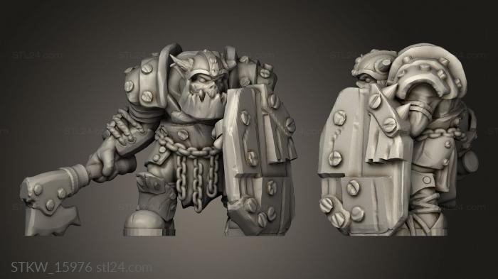 Military figurines (Orc Shield, STKW_15976) 3D models for cnc