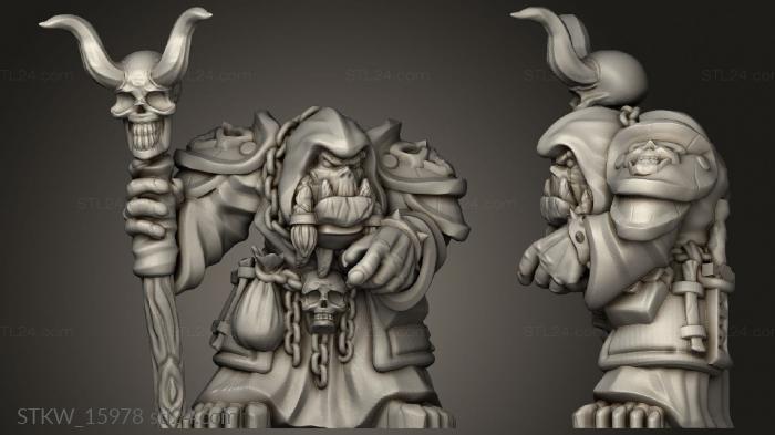 Military figurines (Orc Warlock, STKW_15978) 3D models for cnc