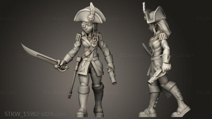 Military figurines (Pirate Girl, STKW_15982) 3D models for cnc