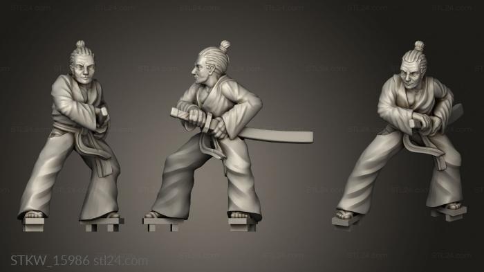 Military figurines (Samurai, STKW_15986) 3D models for cnc