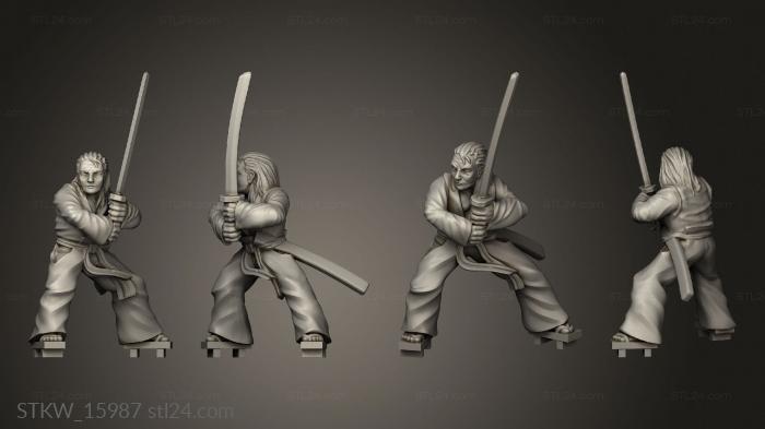 Military figurines (Samurai Dn Sword, STKW_15987) 3D models for cnc