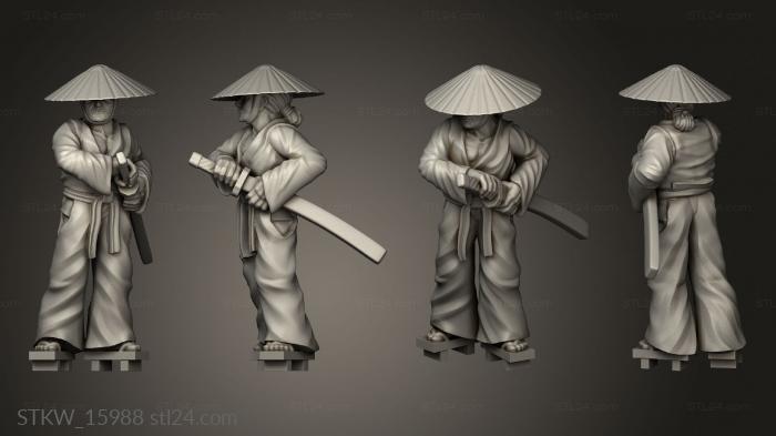 Military figurines (Samurai Hat, STKW_15988) 3D models for cnc