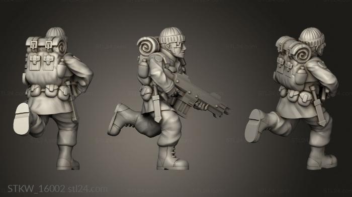 Military figurines (Soldier Running, STKW_16002) 3D models for cnc