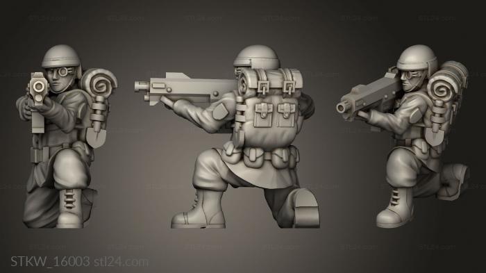 Military figurines (Soldier Shooter on One Knee, STKW_16003) 3D models for cnc