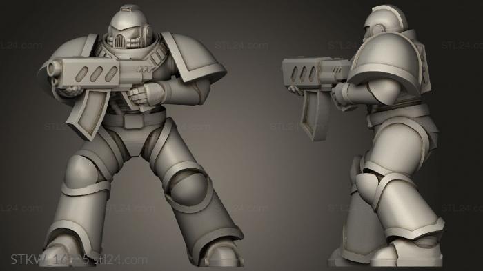 Military figurines (Space Knight, STKW_16005) 3D models for cnc